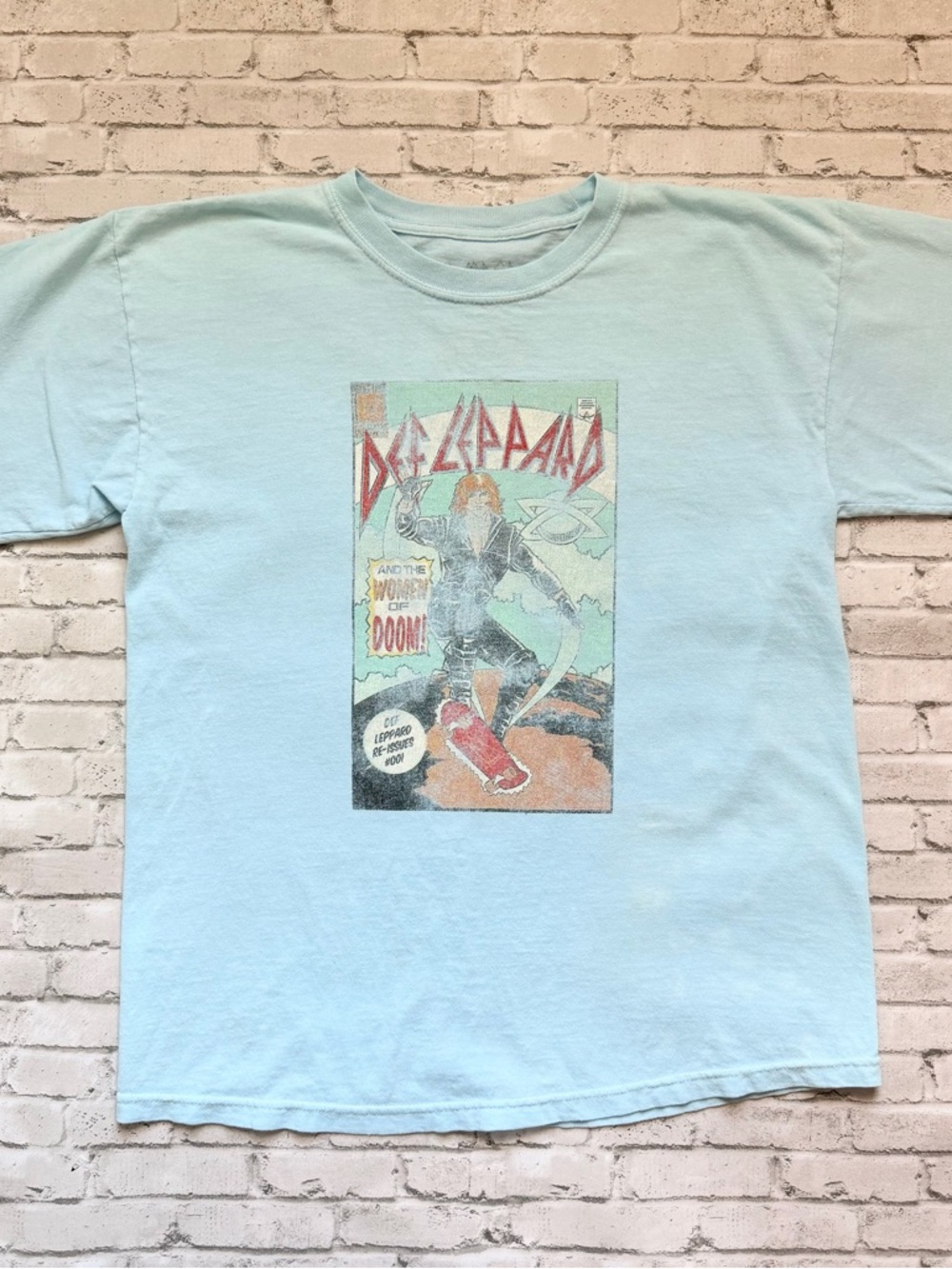 Def Leppard Light Blue Graphic Tee - Short Sleeve Kids Top